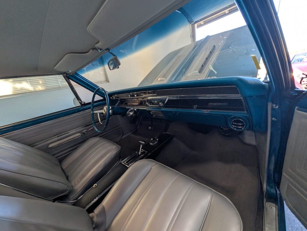 Classic car interior and seating checked during a pre-purchase inspection in Cottage Grove, Oregon